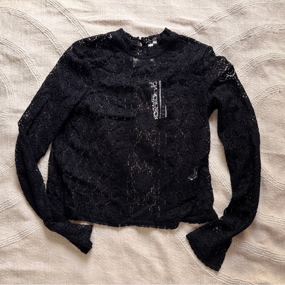 leshop Tops - NWT Layering LeShop Black Lace Top
